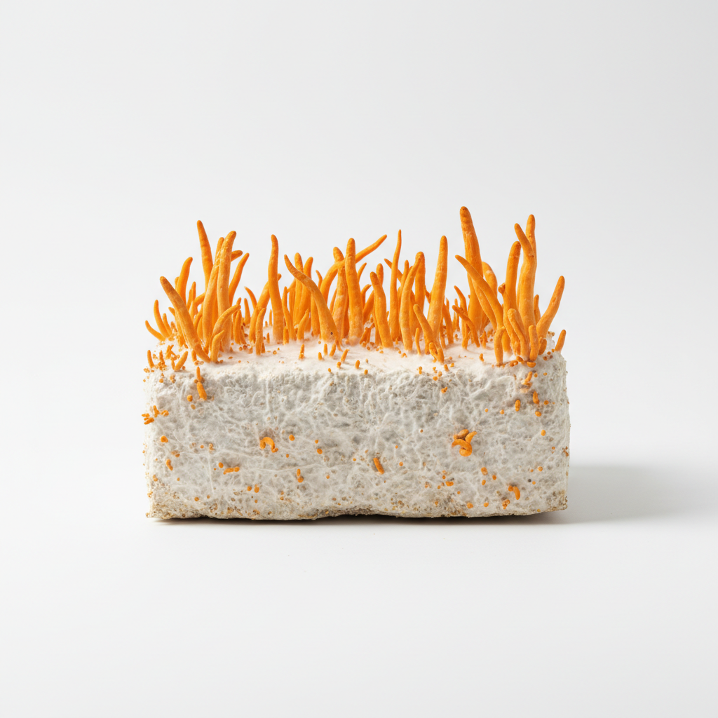 Cordyceps Mushroom Studio Shot
