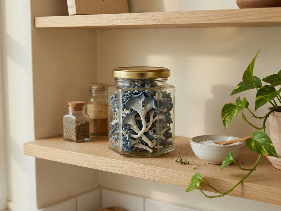 Blue Oyster freeze dried jar