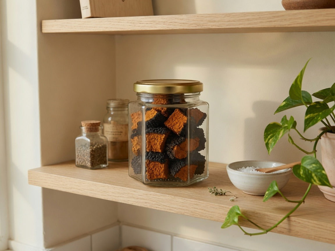 Chaga freeze dried jar